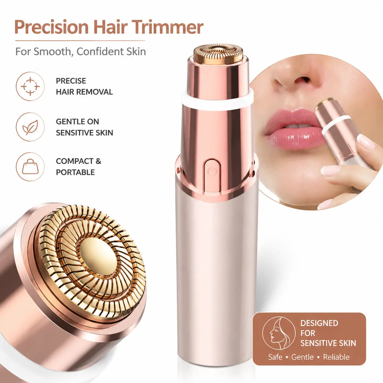OANVA 2 in 1 Facial & Eyebrow Hair Trimmer for Women, Rechargeable Face Razor, Lip & Peach Fuzz Remover, Precision Eyebrow Shaper, Portable Painless Hair Removal Tool.Summerwins Dealsforyoudays,Summerhairstyles