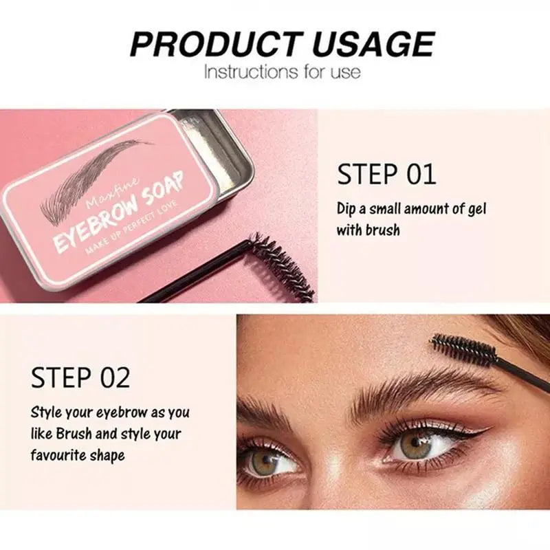 Clear Eyebrow Wax & Eyebrow Brush, Eyebrow Styling Soap with Brush, Long Lasting Eyebrows Styling Wax Brow Setting Gel, Cosmetic Beauty Gift