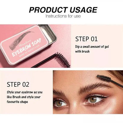 Clear Eyebrow Wax & Eyebrow Brush, Eyebrow Styling Soap with Brush, Long Lasting Eyebrows Styling Wax Brow Setting Gel, Cosmetic Beauty Gift